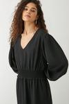 Dorothy Perkins Tall Black Shirred Waist Midi Dress thumbnail 5
