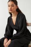 Dorothy Perkins Petite Black Shirred Waist Midi Dress thumbnail 5