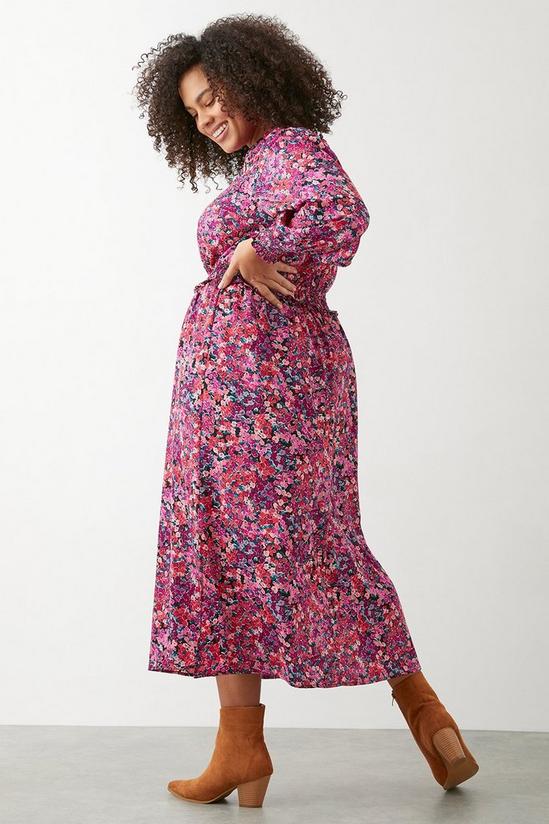 Dorothy Perkins Curve Pink Ditsy Floral Midi Dress 3