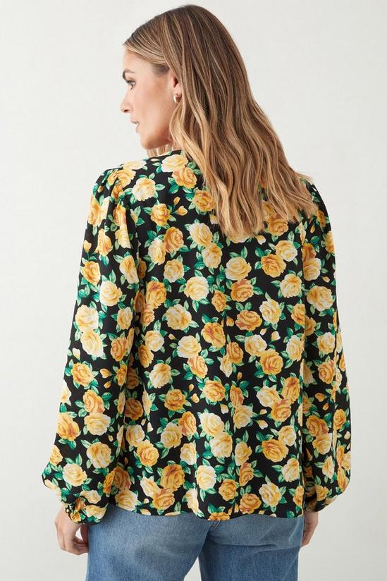 Dorothy Perkins Yellow Floral Shirred Detail Blouse 3
