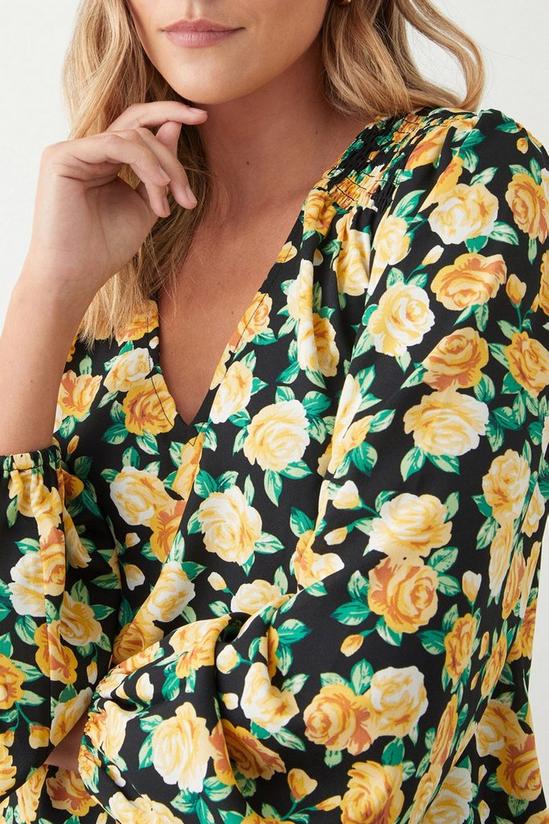 Dorothy Perkins Yellow Floral Shirred Detail Blouse 4