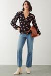 Dorothy Perkins Red Floral Button Tea Blouse thumbnail 2