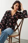 Dorothy Perkins Red Floral Button Tea Blouse thumbnail 4