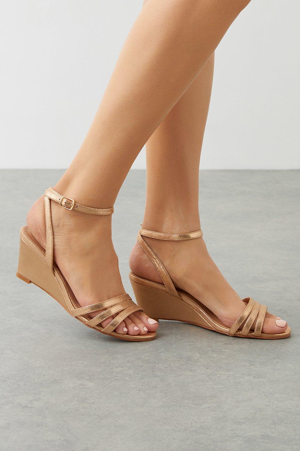 Women’s Good For The Sole: Wide Fit Angelina Wedge Heel Sandals - rose gold - 4