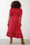 Dorothy Perkins Curve Red Floral Short Sleeve Tiered Hem Midi Dress thumbnail 3