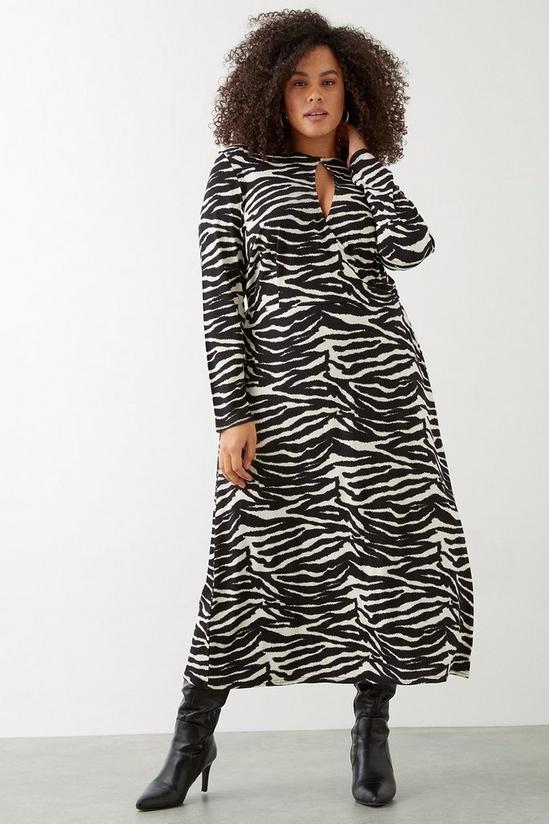 Dorothy Perkins Curve Zebra Keyhole Midi Dress 1