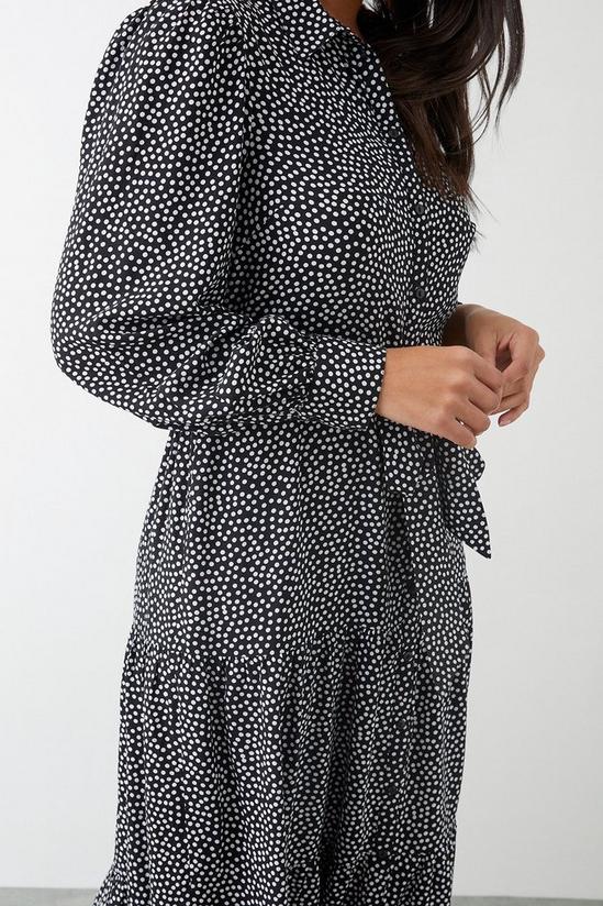 Dorothy Perkins Mono Spot Belted Midi Shirt Dress 4