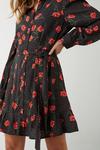 Dorothy Perkins Black Spot Floral Belted Mini Shirt Dress thumbnail 5