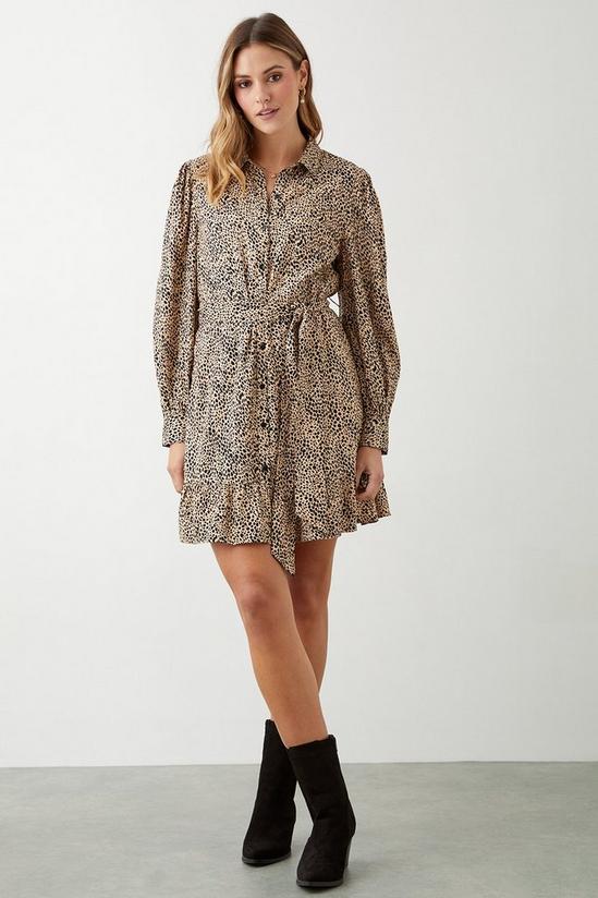Dorothy Perkins Leopard Print Belted Mini Shirt Dress 2