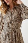 Dorothy Perkins Leopard Print Belted Mini Shirt Dress thumbnail 4