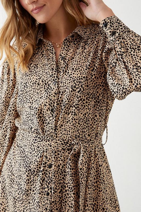 Dorothy Perkins Leopard Print Belted Mini Shirt Dress 4
