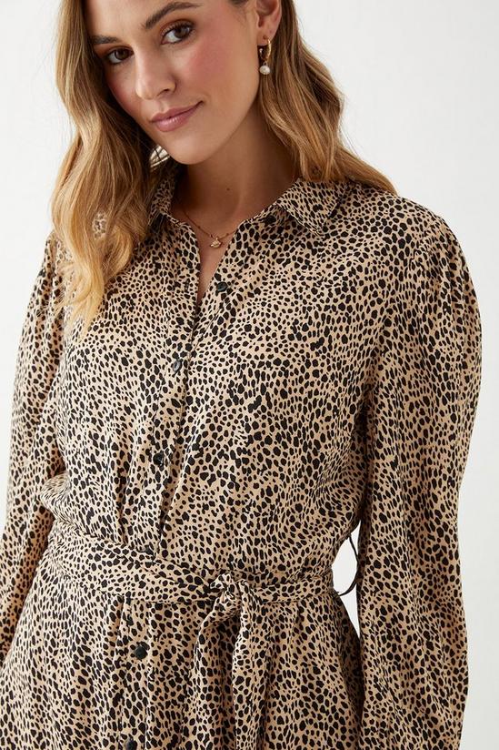 Dorothy Perkins Leopard Print Belted Mini Shirt Dress 5