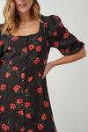 Dorothy Perkins Black Spot Floral Button Through Midi Dress thumbnail 4