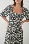 Dorothy Perkins Tall Black Ditsy Floral Button Through Midi Dress thumbnail 4