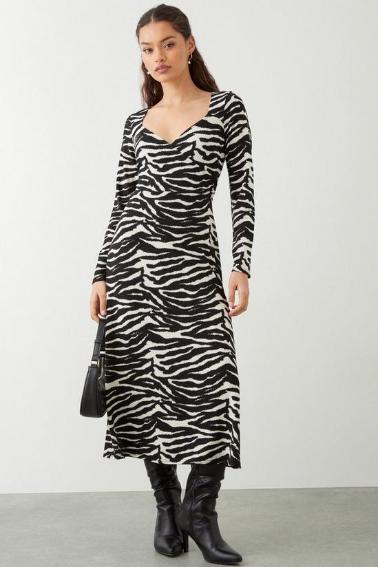 Dorothy Perkins Petite Zebra Print Wrap Midi Dress 2