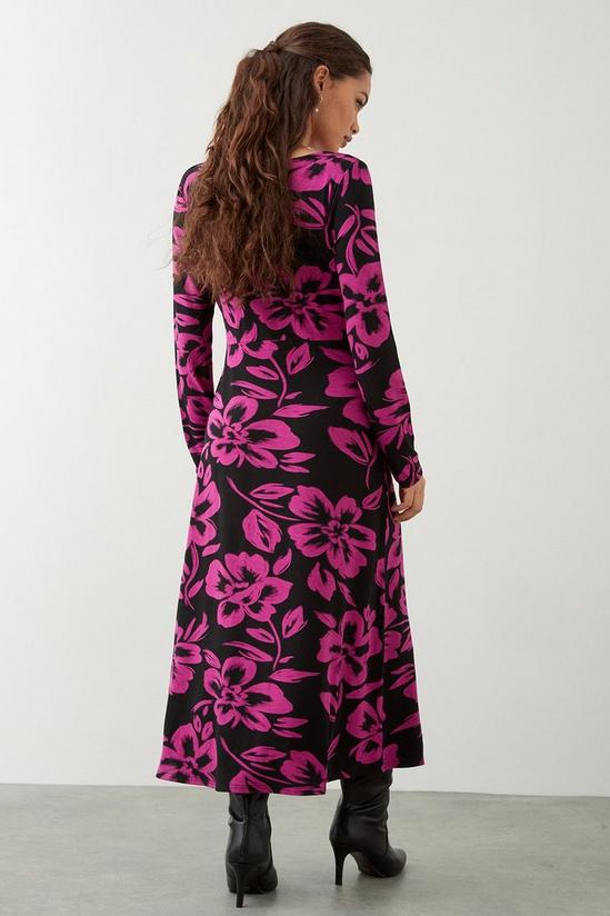 Dorothy Perkins Petite Pink Floral Print Wrap Midi Dress 3
