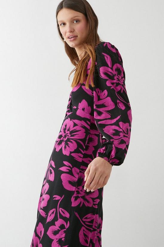 Dorothy Perkins Pink Floral Print Twist Front Midi Dress 5
