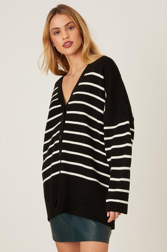 Dorothy Perkins Striped Button Through Oversized Cardigan 1