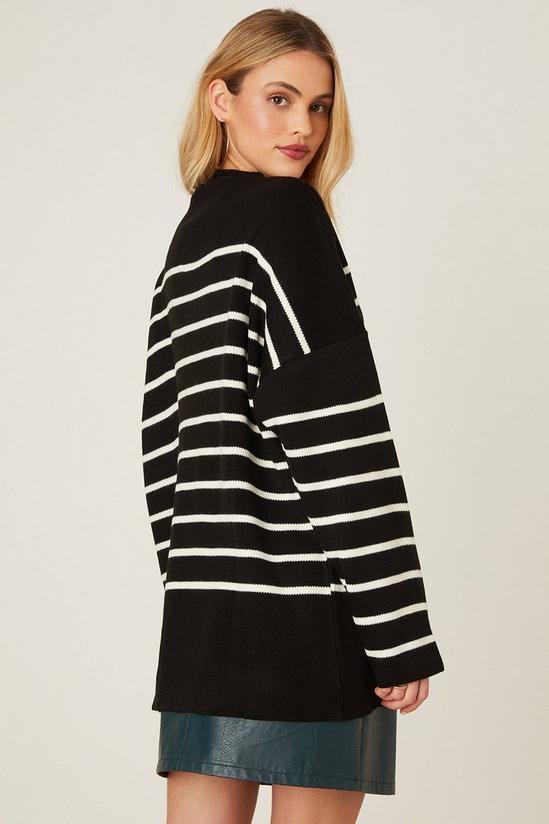 Dorothy Perkins Striped Button Through Oversized Cardigan 3