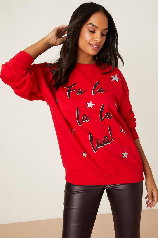 Dorothy Perkins Fa La La La Christmas Sweatshirt 1