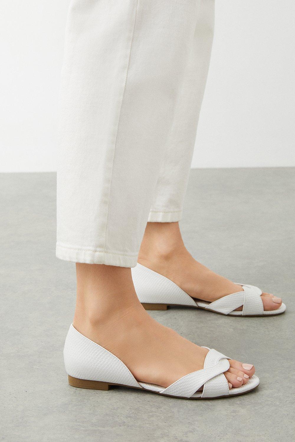 Open toe ballet store flats