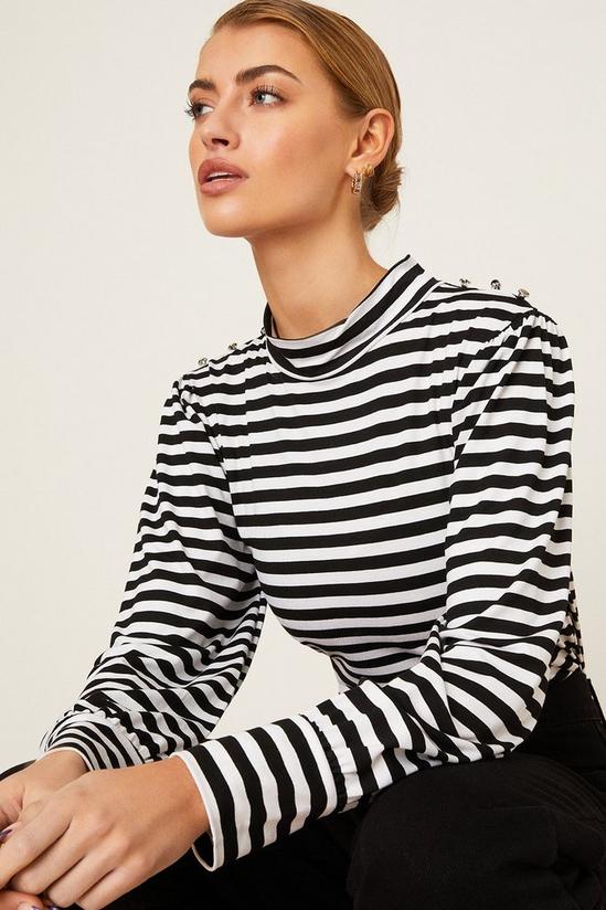 Dorothy Perkins Striped Button Detail Long Sleeve Top 4