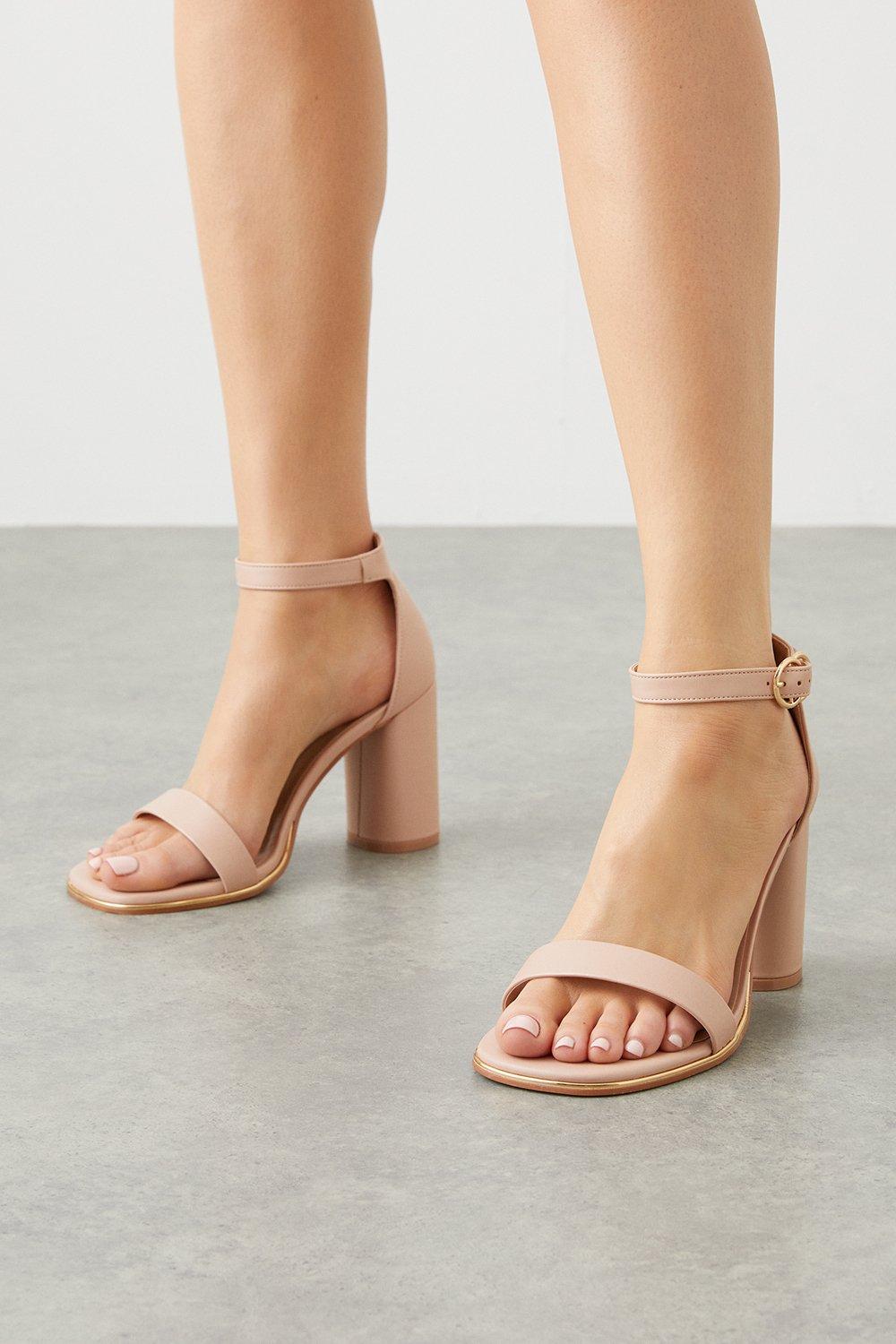 Women’s Extra Wide Fit Sweetie Block Heel Sandals - blush - 7