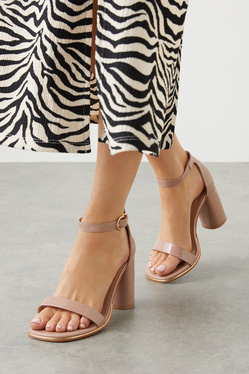 Women’s Extra Wide Fit Sweetie Block Heel Sandals - taupe - 6