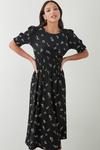Dorothy Perkins Ditsy Floral Short Sleeve Shirred Waist Midi Dress thumbnail 1