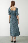 Dorothy Perkins Ditsy Floral Shirred Waist Puff Sleeve Midi Dress thumbnail 3
