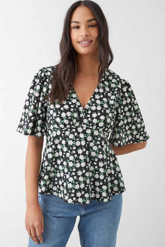Dorothy Perkins Ditsy Print Button Front Tea Blouse 1