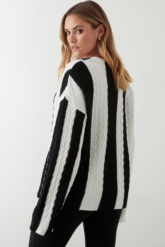 Dorothy Perkins Stripe Cable Knitted Jumper 3