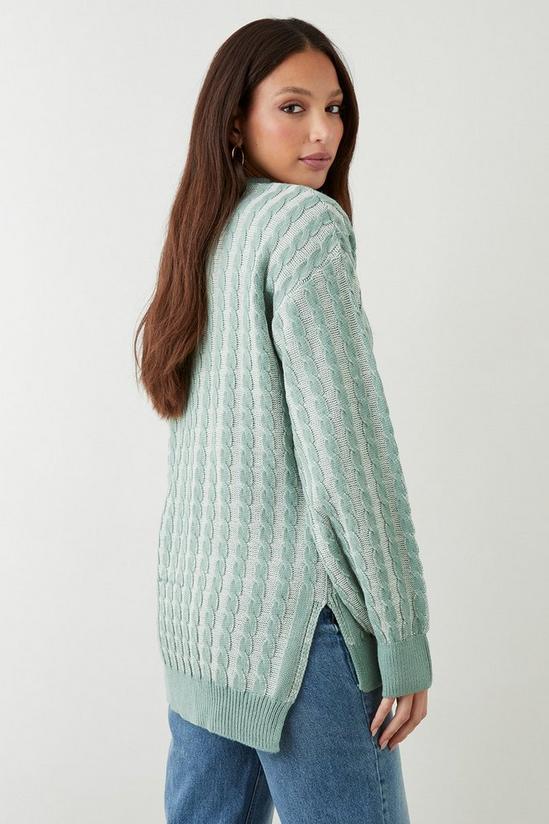 Dorothy Perkins Tall Plaited Cable Jumper With Side Splits 3