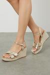 Dorothy Perkins Wide Fit Rose Cross Strap Wedges thumbnail 1