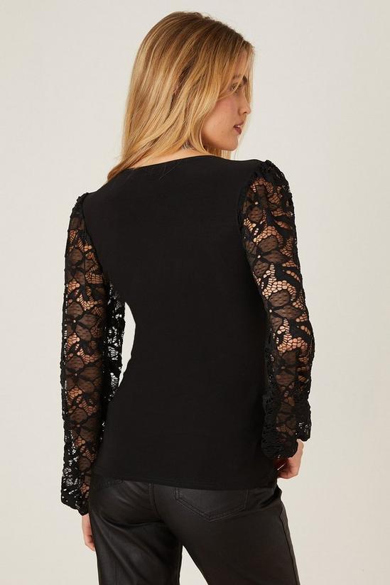 Dorothy Perkins Square Neck Lace Sleeve Top 3