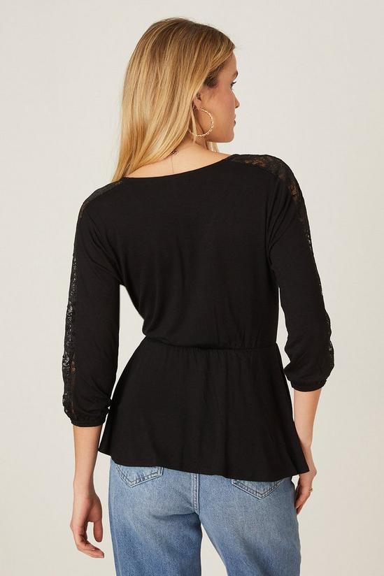 Dorothy Perkins Wrap Detail Lace Insert Top 3