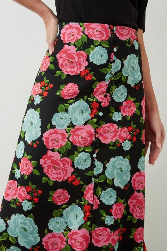 Dorothy Perkins Multi Floral Button Through Midi Skirt 4