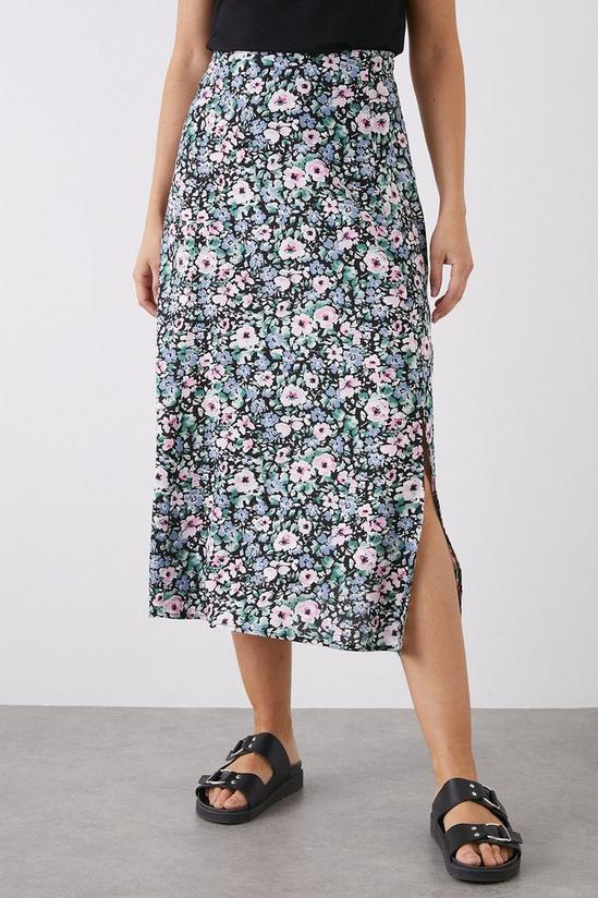 Dorothy Perkins Floral Split Midi Skirt 2