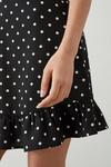 Dorothy Perkins Petite Mono Spot Ruffle Hem Mini Dress thumbnail 5