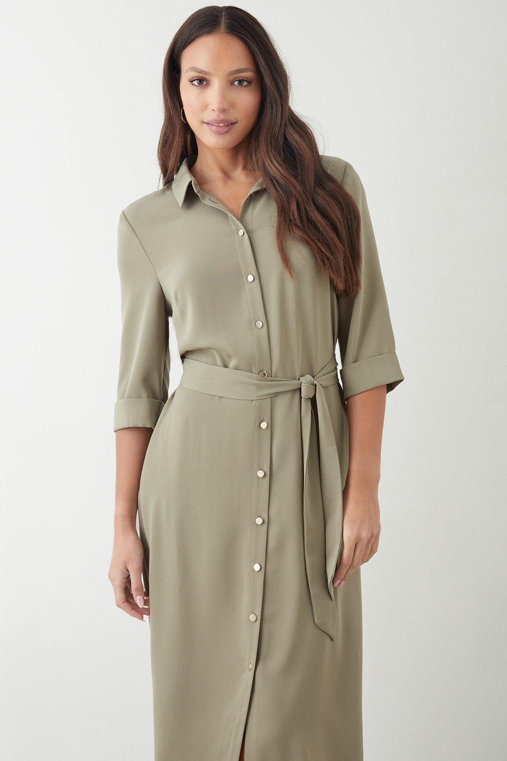 Women's Tall Shirt Dress Sage Green