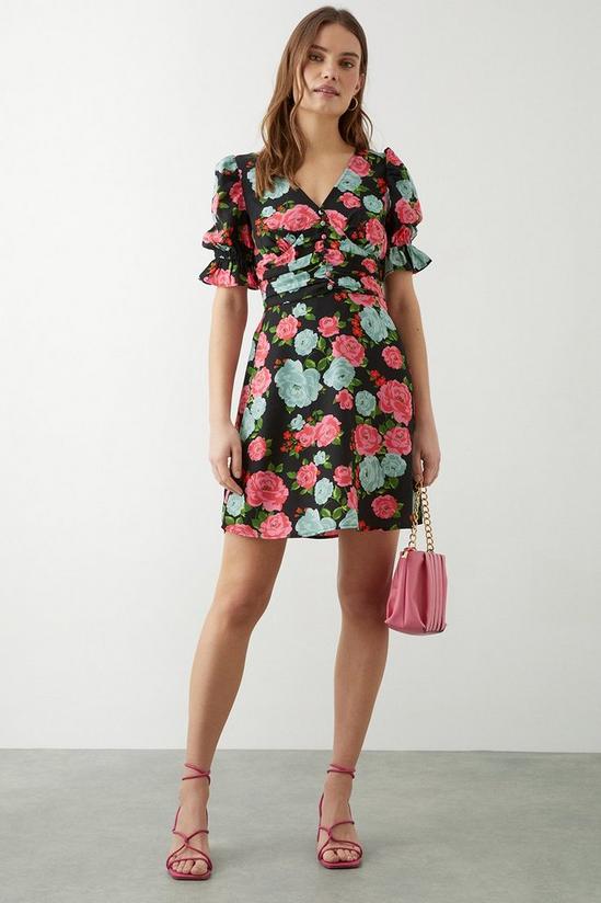 Dorothy Perkins Large Floral Button Front Mini Dress 2
