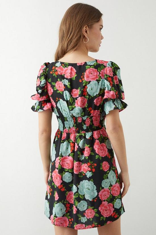 Dorothy Perkins Large Floral Button Front Mini Dress 3
