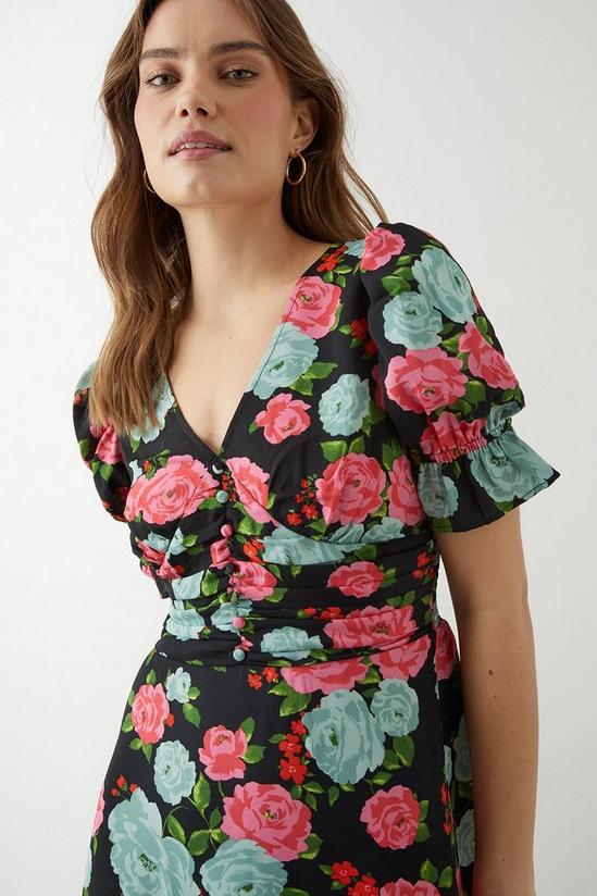 Dorothy Perkins Large Floral Button Front Mini Dress 5