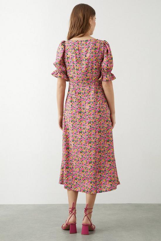 Dorothy Perkins Multi Floral V Neck Midi Dress 3