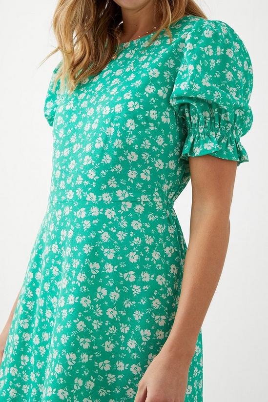Dorothy Perkins Green Floral Ruffle Hem Mini Dress 5