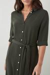 Dorothy Perkins Khaki Button Down Midi Shirt Dress thumbnail 4
