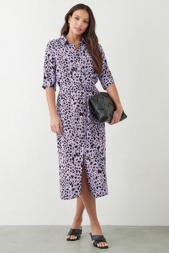 Dorothy Perkins Lilac Printed Midi Shirt Dress 1