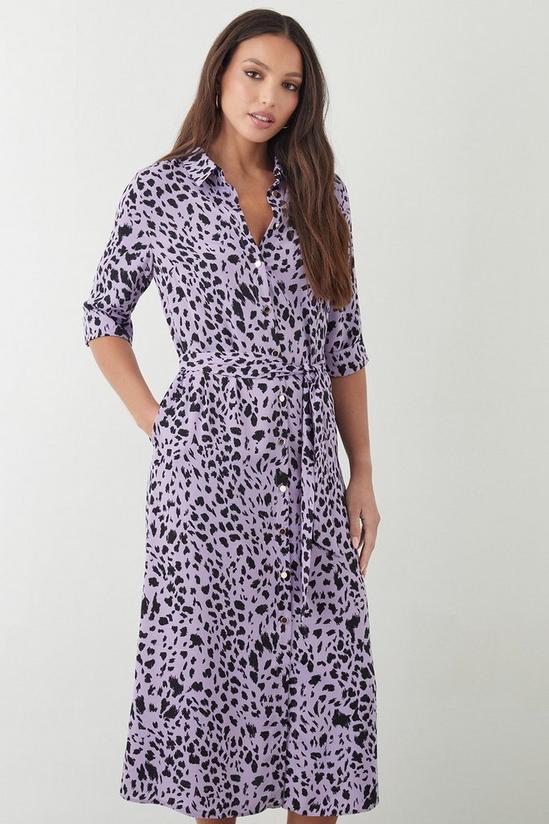 Dorothy Perkins Lilac Printed Midi Shirt Dress 2