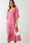 Dorothy Perkins Pink Floral Square Neck Midi Dress thumbnail 2