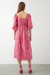 Dorothy Perkins Pink Floral Square Neck Midi Dress thumbnail 3
